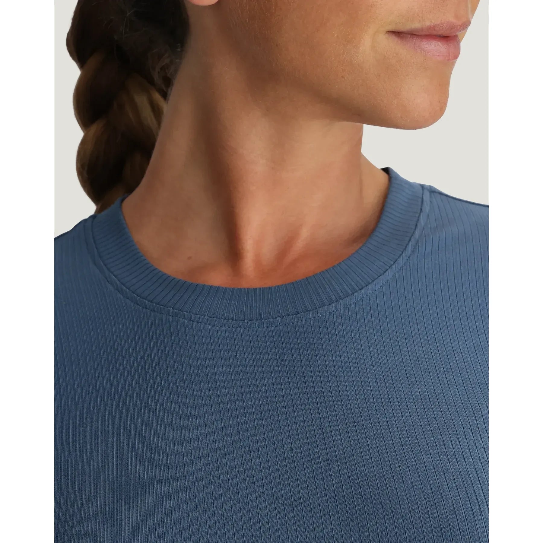 Women's Free Fly Pacific Blue Ribbed Bamboo Long Sleeve WRIBLS-421