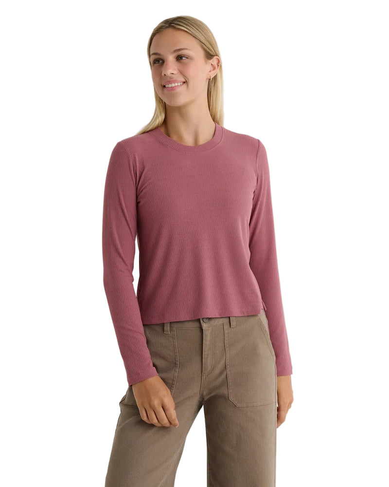 Free Fly Women's Plum Ribbed Bamboo Long Sleeve Top WRIBLS-672