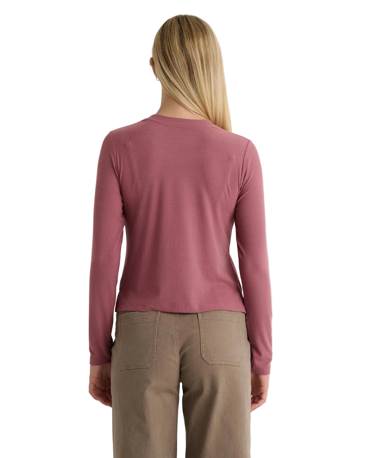 Free Fly Women's Plum Ribbed Bamboo Long Sleeve Top WRIBLS-672