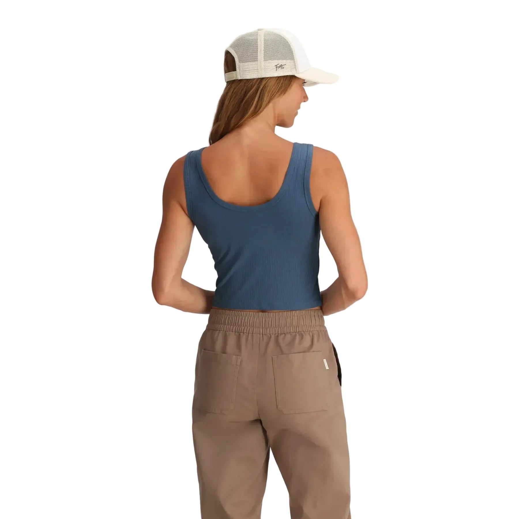 Women's Free Fly Pacific Blue Ribbed Bamboo Tank Top WRIBT-421