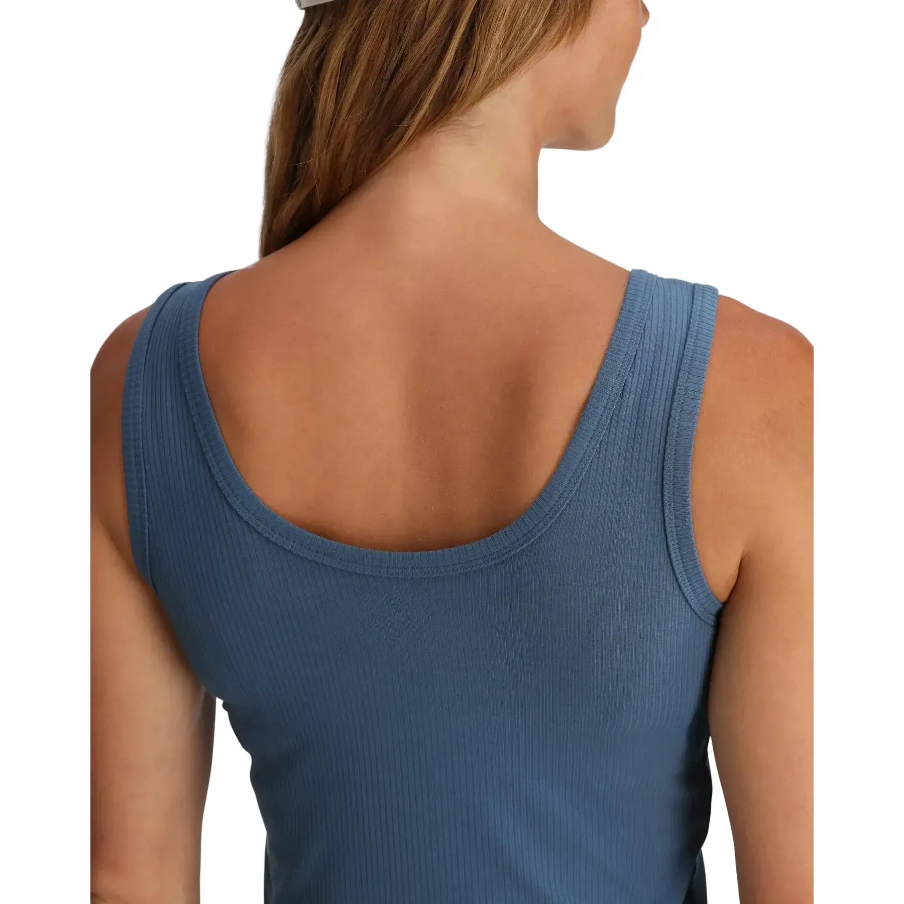 Women's Free Fly Pacific Blue Ribbed Bamboo Tank Top WRIBT-421