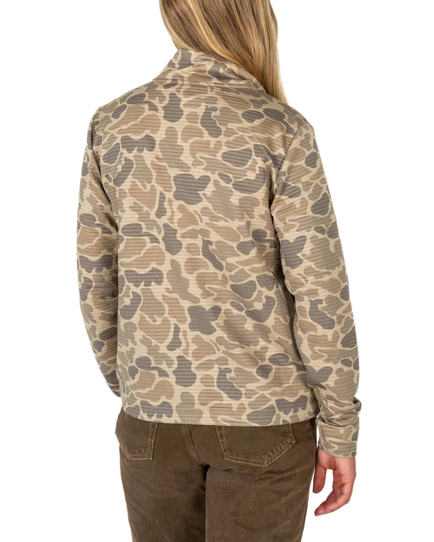 Marsh Wear Women's Khaki Mallard Camo Sullivan Hagood Tech 1/4 Zip Fleece WWF1010