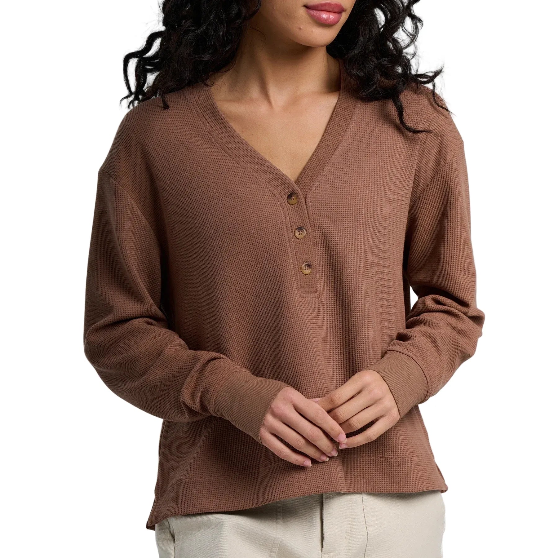 Women's Free Fly Waffle Long Sleeve Henley