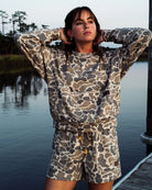 Marsh Wear Women's Khaki Mallard Camo Fireside Sweatshorts WWS5004