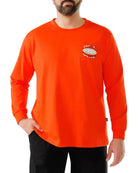 Waggle Men's Orange Deer Camp Long Sleeve T-shirt 