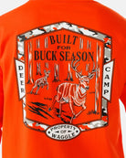 Waggle Men's Orange Deer Camp Long Sleeve T-shirt 