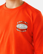 Waggle Boy's Orange Deer Camp Long Sleeve T-shirt 