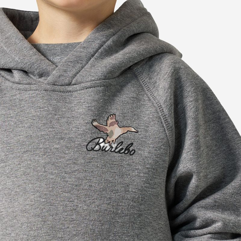 Burlebo Boy's Dark Heather Gray Ducks Flying In Fleece Hoodie Y-FH-DFI-DHG