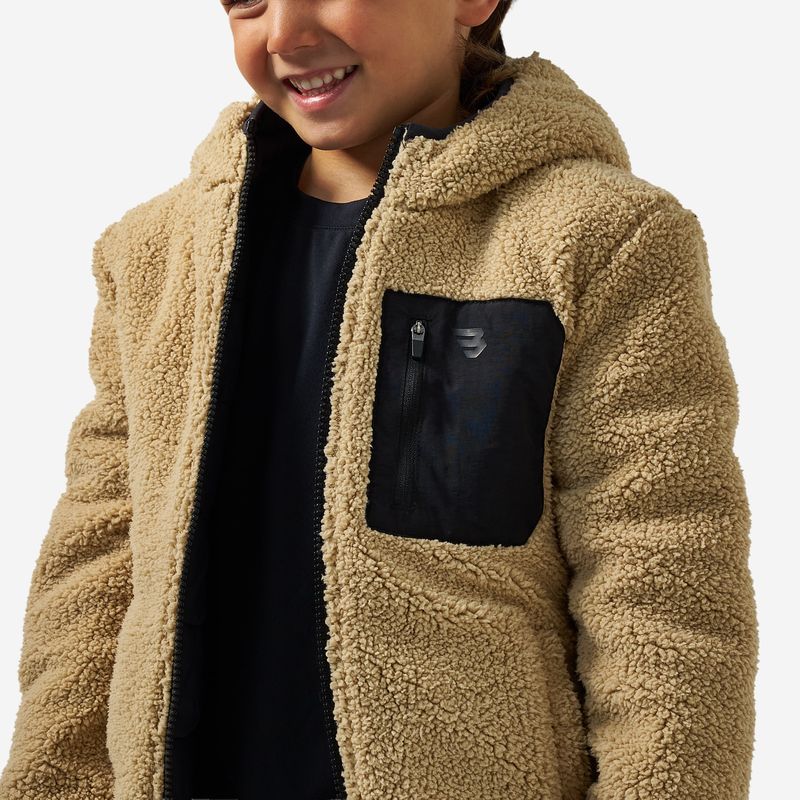 Burlebo Boy's Tan Mountain Fleece Hoodie Jacket Y-MFHJ-TAN