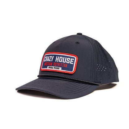 Navy Trucker Snapback with Outfitter Patch - Crazy House Western Wear