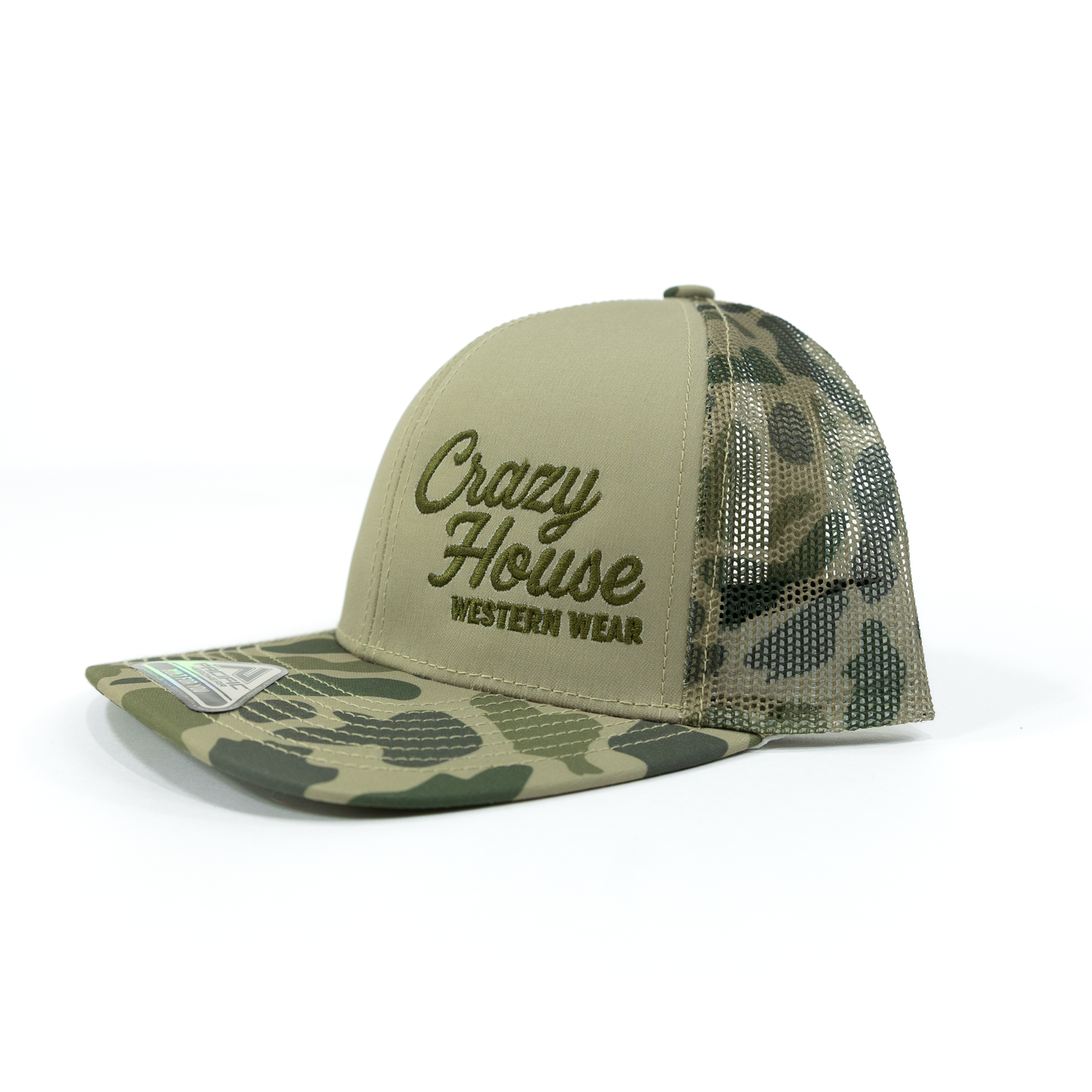 Crazy House Camo and Tan Snapback Cap