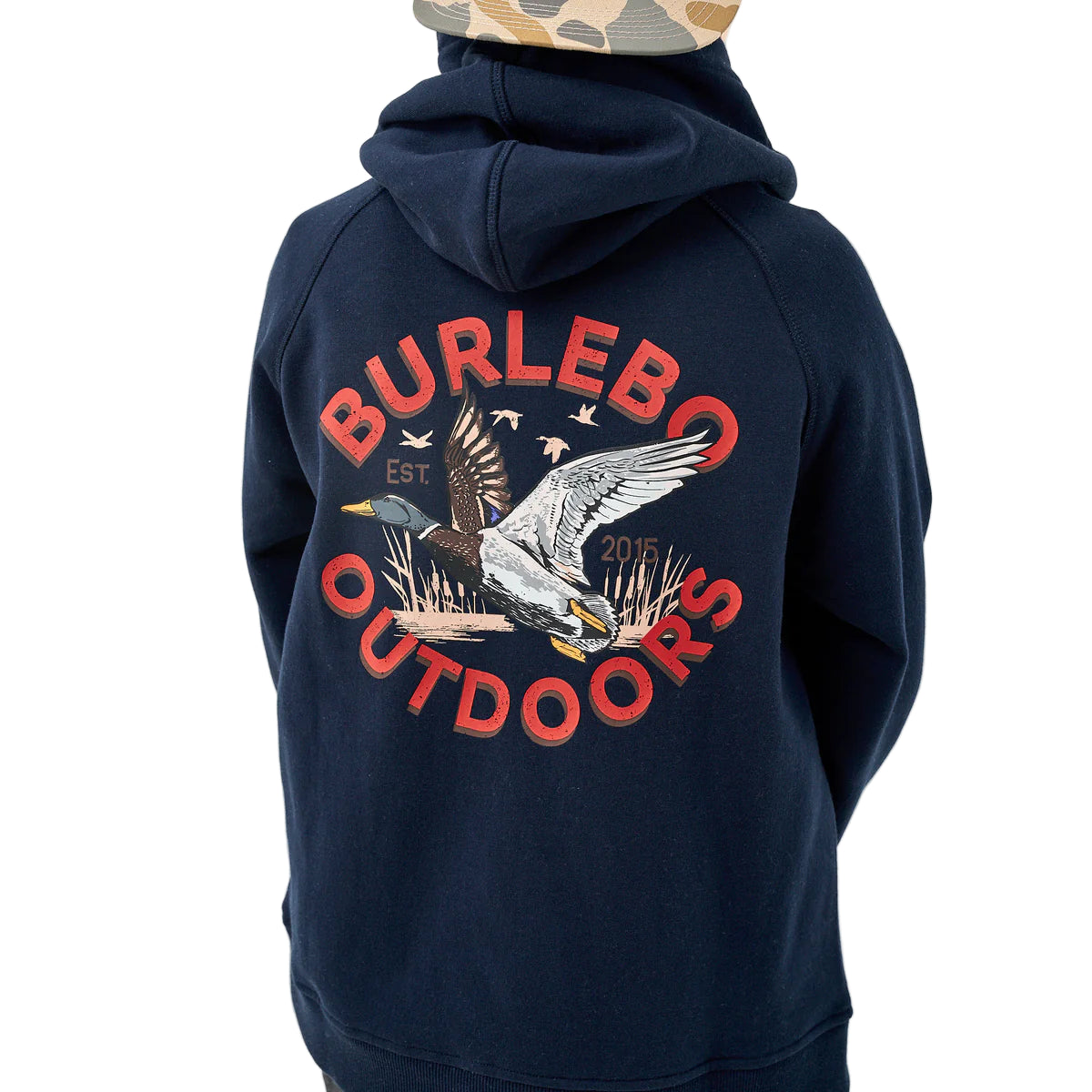 Boy's Burlebo Navy Old School Duck Hunt Fleece Hoodie