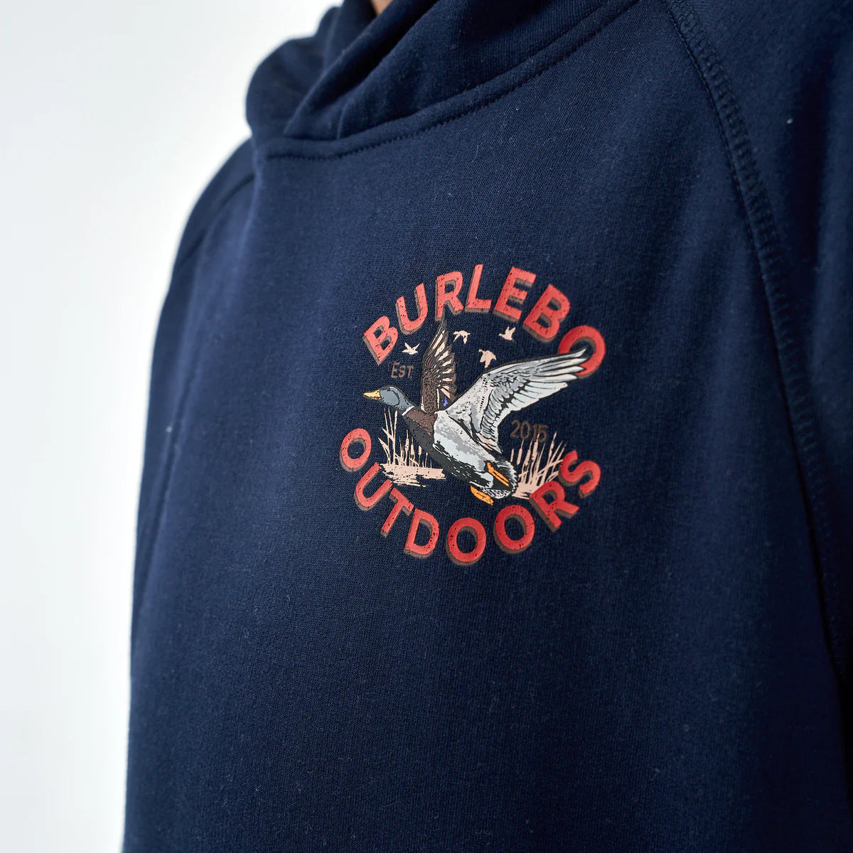 Boy's Burlebo Navy Old School Duck Hunt Fleece Hoodie
