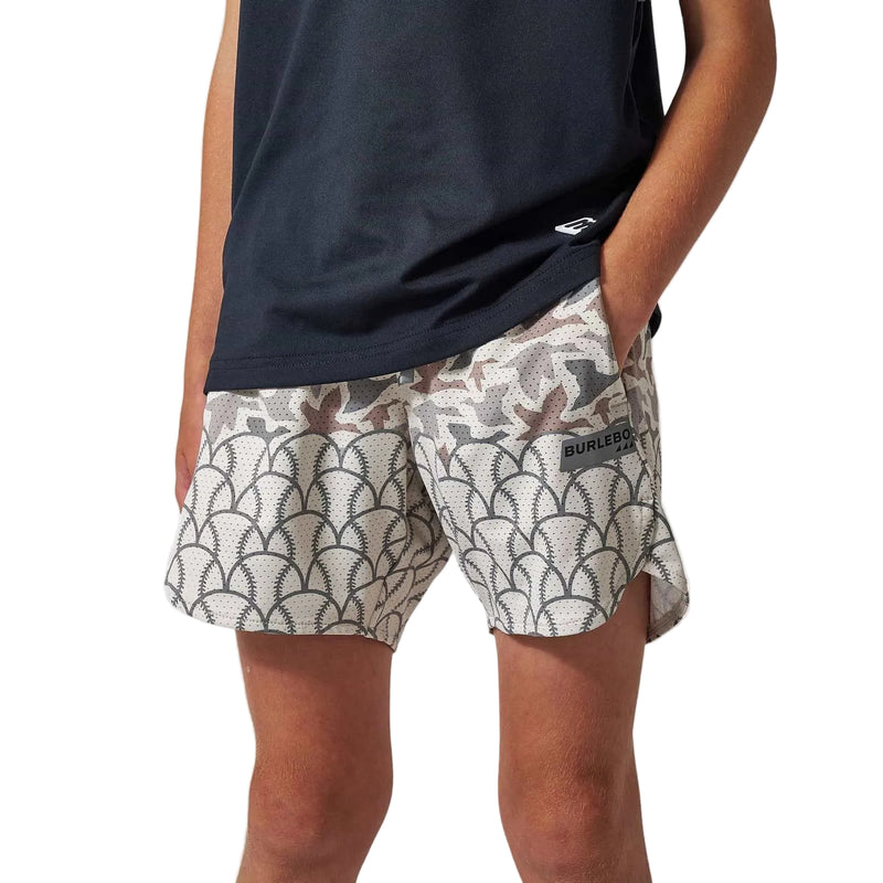 Burlebo Boy's Classic Deer Camo Fowl Ball Mesh Training Short Y-MTS-FOB-CDC