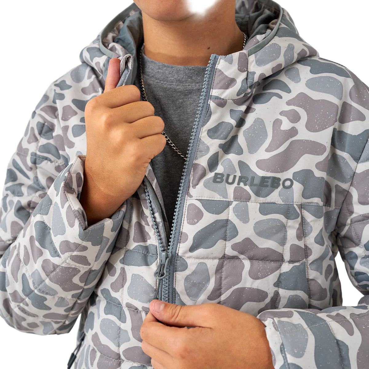 Boy's Burlebo Classic Deer Camo Puffer Jacket 