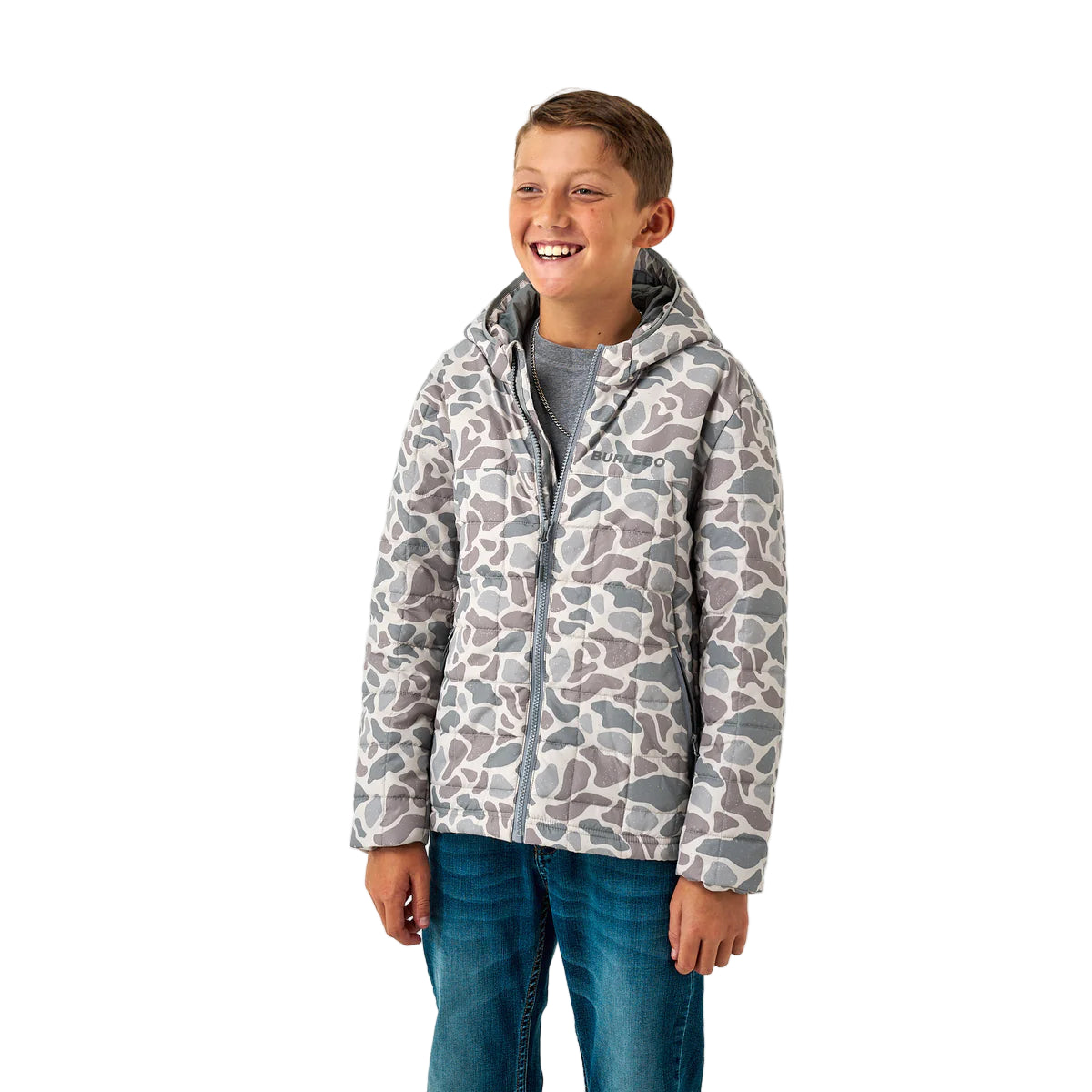 Boy's Burlebo Classic Deer Camo Puffer Jacket 
