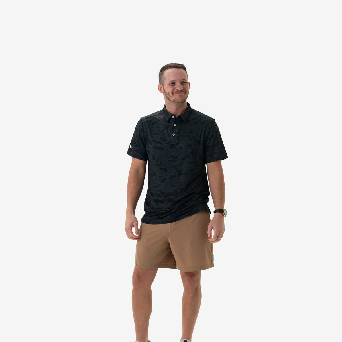 Burlebo Men's Black Camo Performance Polo PP-BLKC