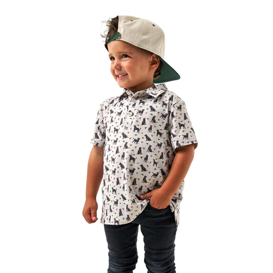 Boy's Burlebo Performance Polo Ducks and Dogs Y-PP-DAD