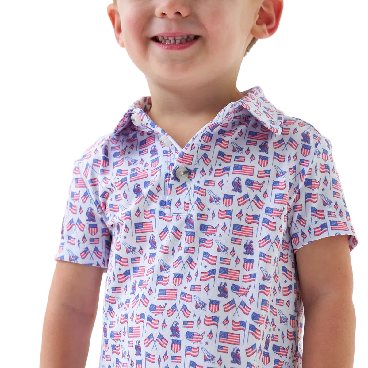 Boy's Burlebo Old Glory Performance Polo Y-PP-OLDG