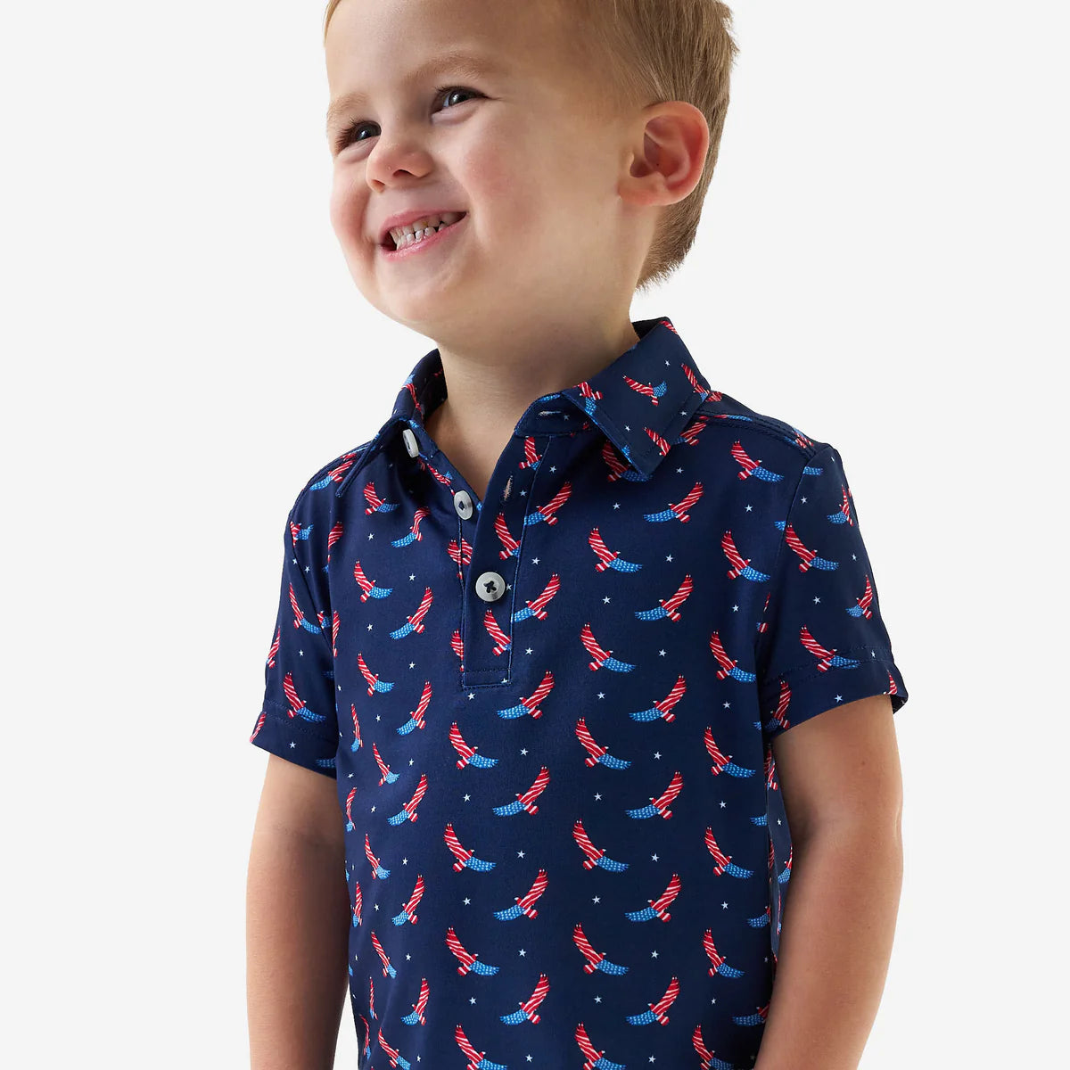 Boy's Burlebo Navy USA Eagle Performance Polo Y-PP-UEAG