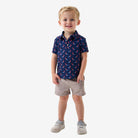 Boy's Burlebo Navy USA Eagle Performance Polo Y-PP-UEAG