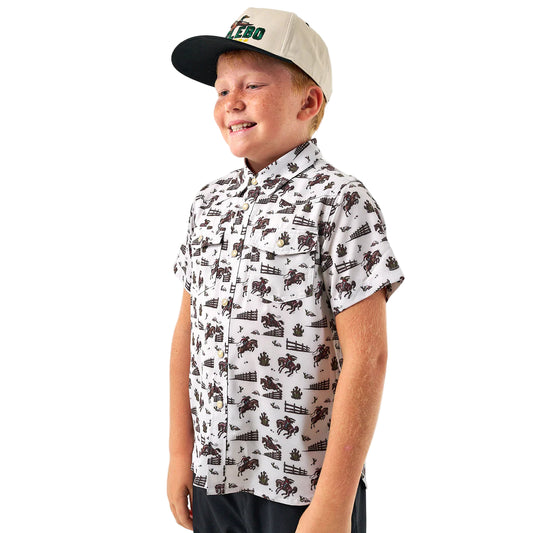 Boy's Burlebo Performance Western Shirt Cowboy Country Y-PWS-CBCTY