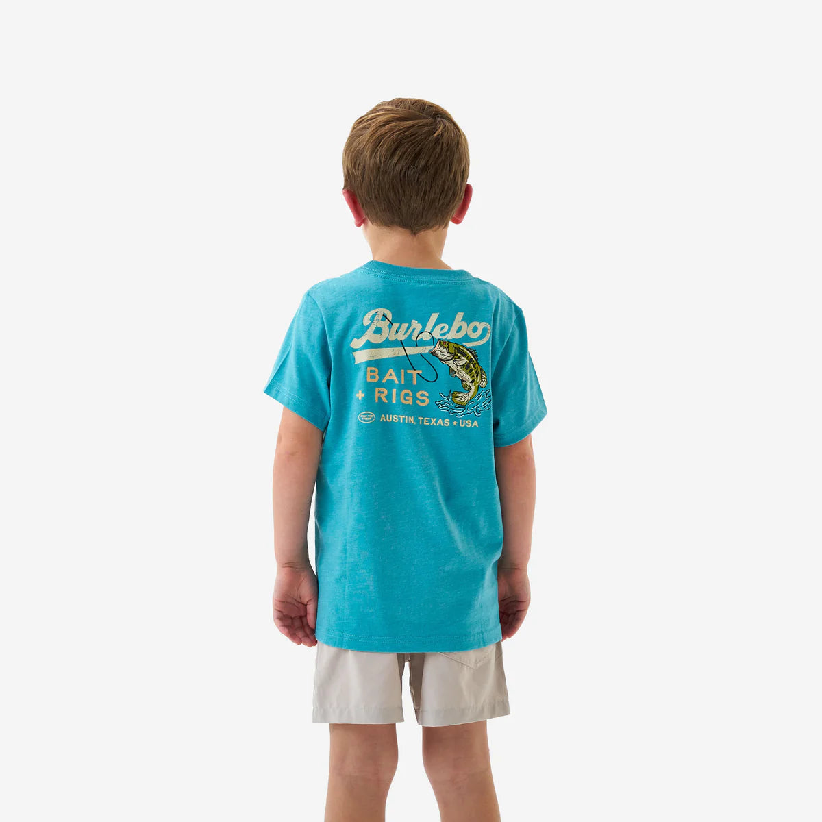 Boy's Burlebo Cyan Baits and Rigs Short Sleeve T-shirt Y-SST-BAR-CYN