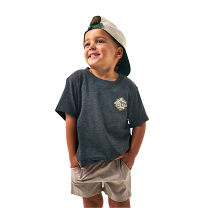 Boy's Burlebo Short Sleeve "Rad Dude" Deer Camo Heather Black Y-SST-DUDDC-HB