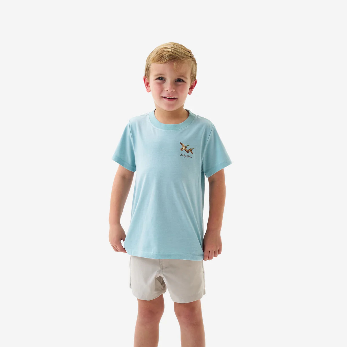 Boy's Burlebo Sky Blue Flying Mallards Short Sleeve T-shirt Y-SST-FM-SB