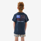 Boy's Burlebo Heather Navy Fishing USA Short Sleeve T-shirt Y-SST-FUSA-NVY