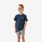 Boy's Burlebo Heather Navy Fishing USA Short Sleeve T-shirt Y-SST-FUSA-NVY