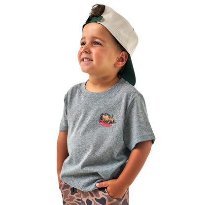 Boy's Burlebo Short Sleeve Tee Hill Country Buck Dark Heather Grey Y-SST-HCBK-DHG