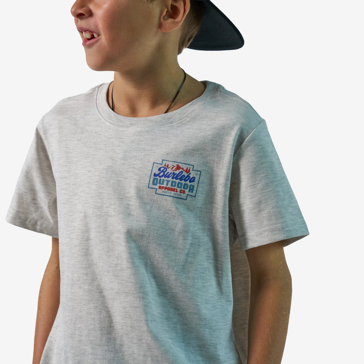 Boy's Burlebo Ash Gray Mountain Range Short Sleeve T-Shirt Y-SST-MRNG-AG
