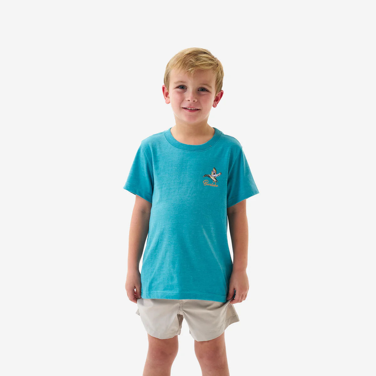 Boy's Burlebo Cyan Pintail Diving Duck Short Sleeve T-shirt Y-SST-PTRI-CYN