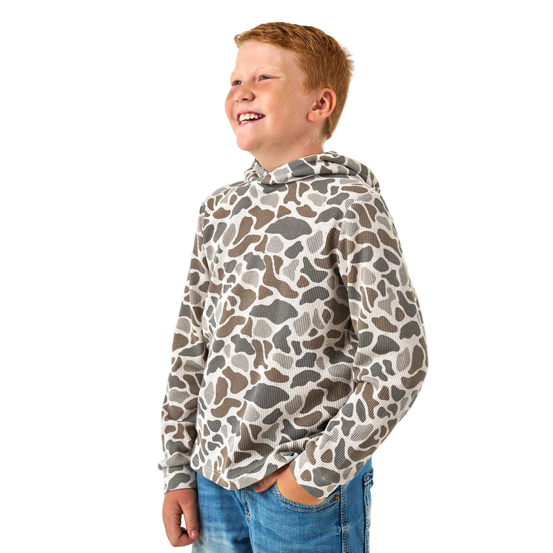 Boy's Burlebo Classic Deer Camo Thermal Hoodie Y-TH-CDC