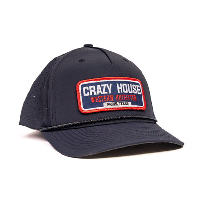 Navy Trucker Snapback with Outfitter Patch - Crazy House Western Wear