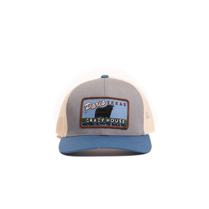 Crazy House Unisex Grey and Blue Cap With Bull Patch - Crazy House Western Wear