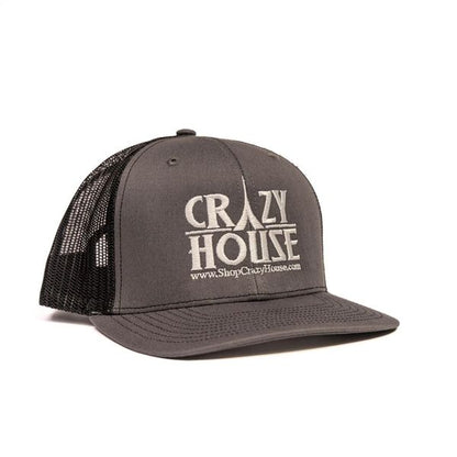 Charcoal and Black Snapback with Crazy House Stitching - Crazy House Western Wear