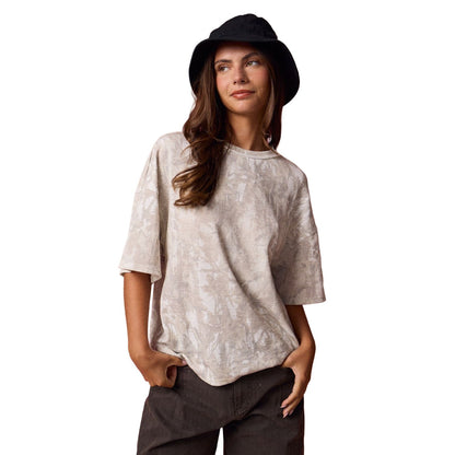 Women's Camo Ribbed Loose Fit Shirt PT51002