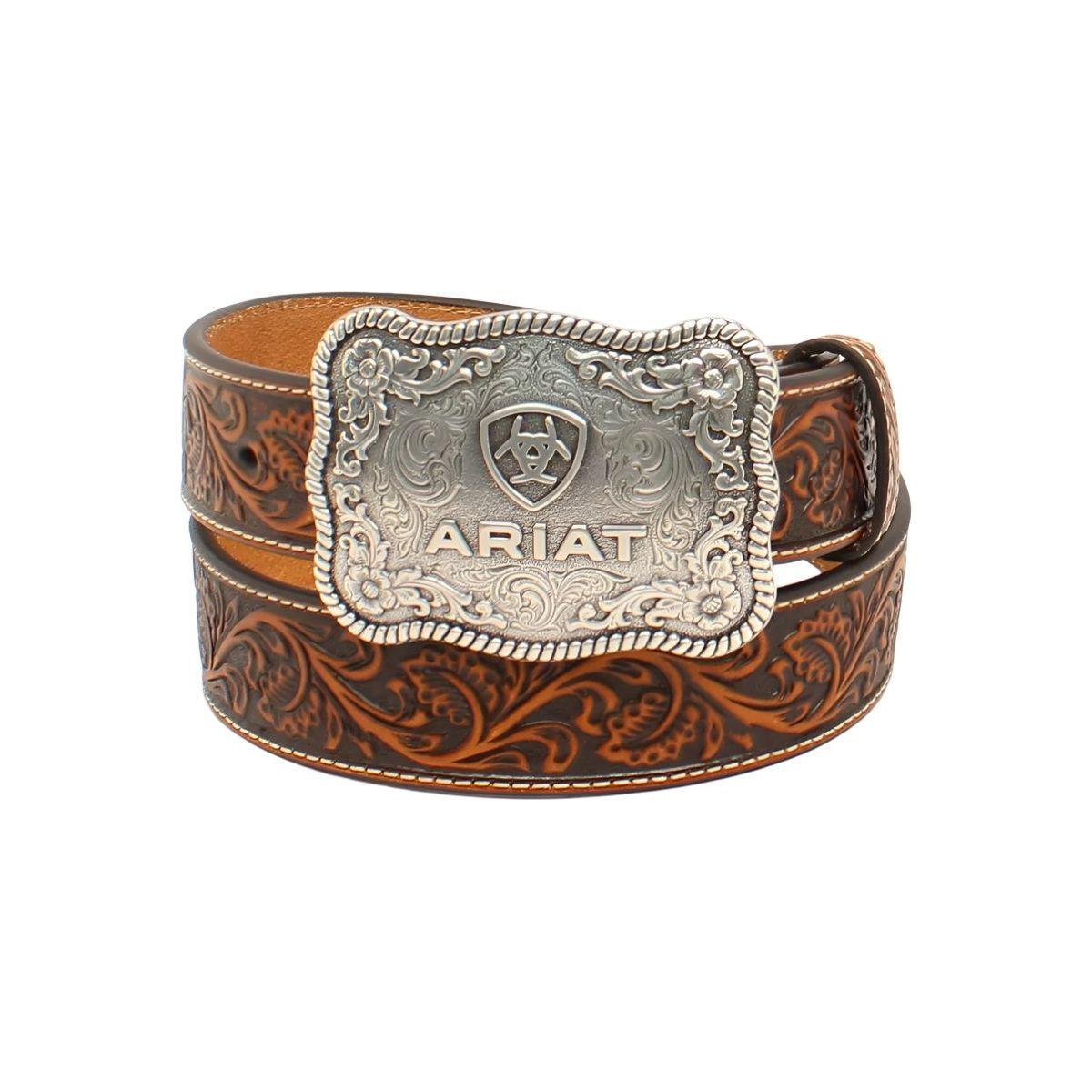 Men's Ariat Floral Embossed Belt A1020467 - Crazy House Western Wear