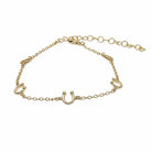 West & Co 18k Gold Plated Horseshoe Charm Bracelet WC-BR21G