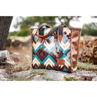Women's Hooey "Montezuma" Brown and Turquoise Aztec Pattern Purse HCT003-BRTQ - Crazy House Western Wear