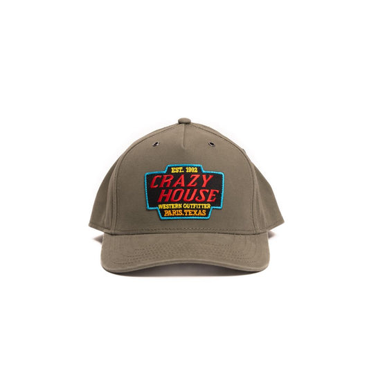 Crazy House Unisex Olive Green Snapback with Outfitter Patch - Crazy House Western Wear