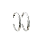 Women's West & Co 2" Silver Aztec Stamped Hoop Earrings E700