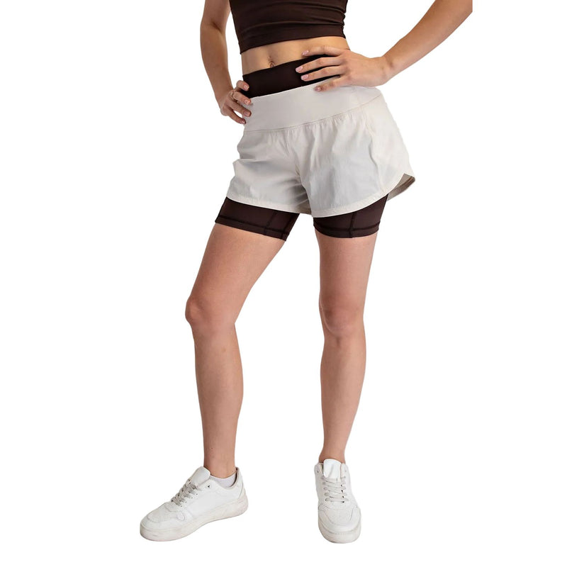 Women's Rae Mode Stretch Woven 2 In 1 Active Shorts P6235