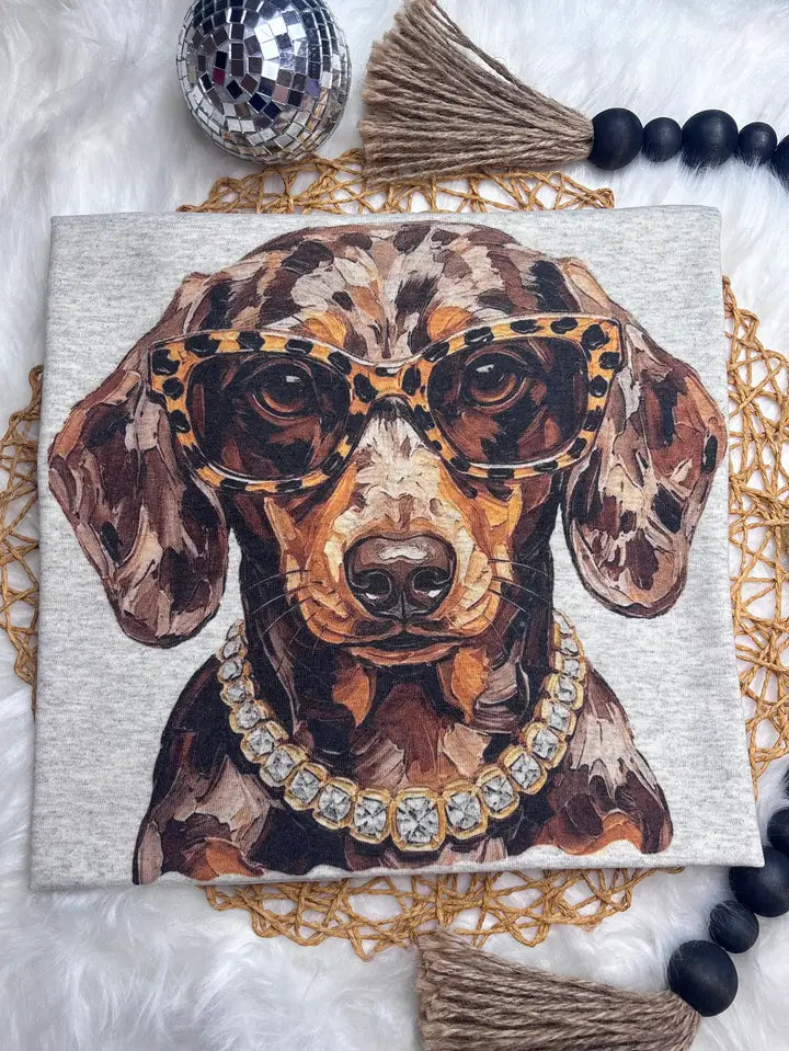 Women's Boujee Dachshund Graphic Short Sleeve T-shirt 