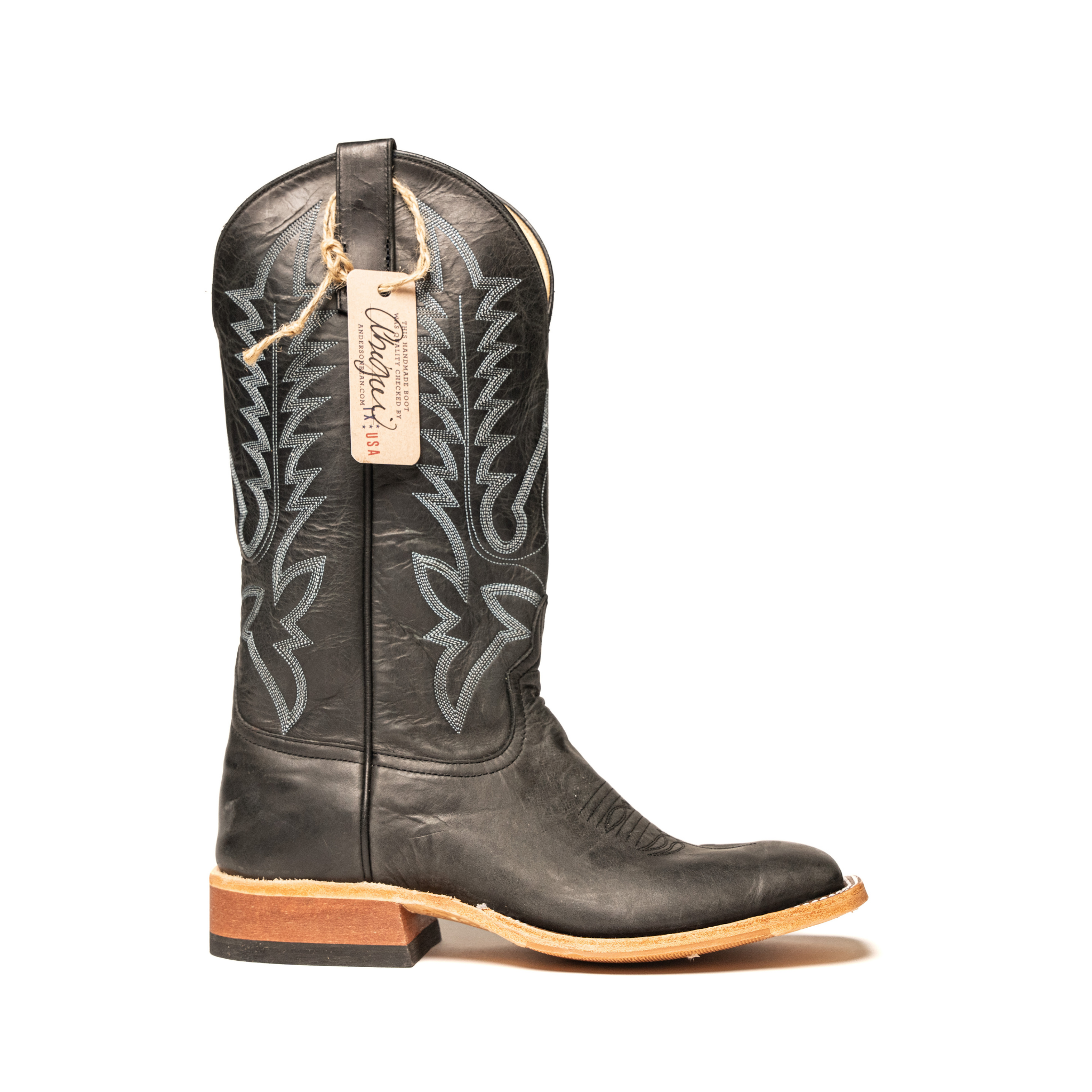 Anderson Bean Black Flynn Square Toe Boots S5002 – Crazy House