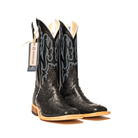 Anderson Bean Black Full Quill Ostrich with 13" Black Kidskin Top S3015 - Crazy House Western Wear
