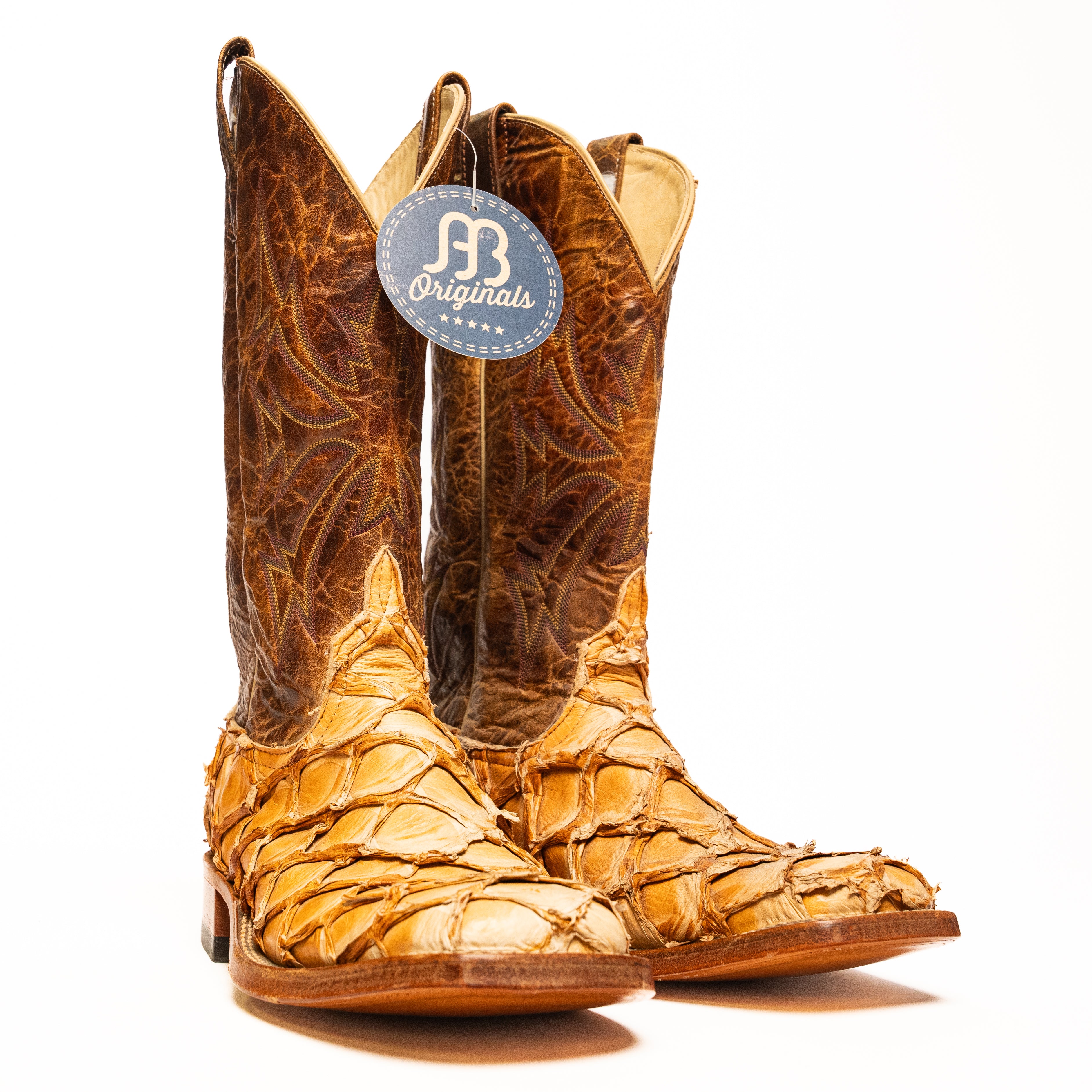 Anderson Bean Cognac Big Bass with 13" Chocolate Lava Top - Crazy House Western Wear