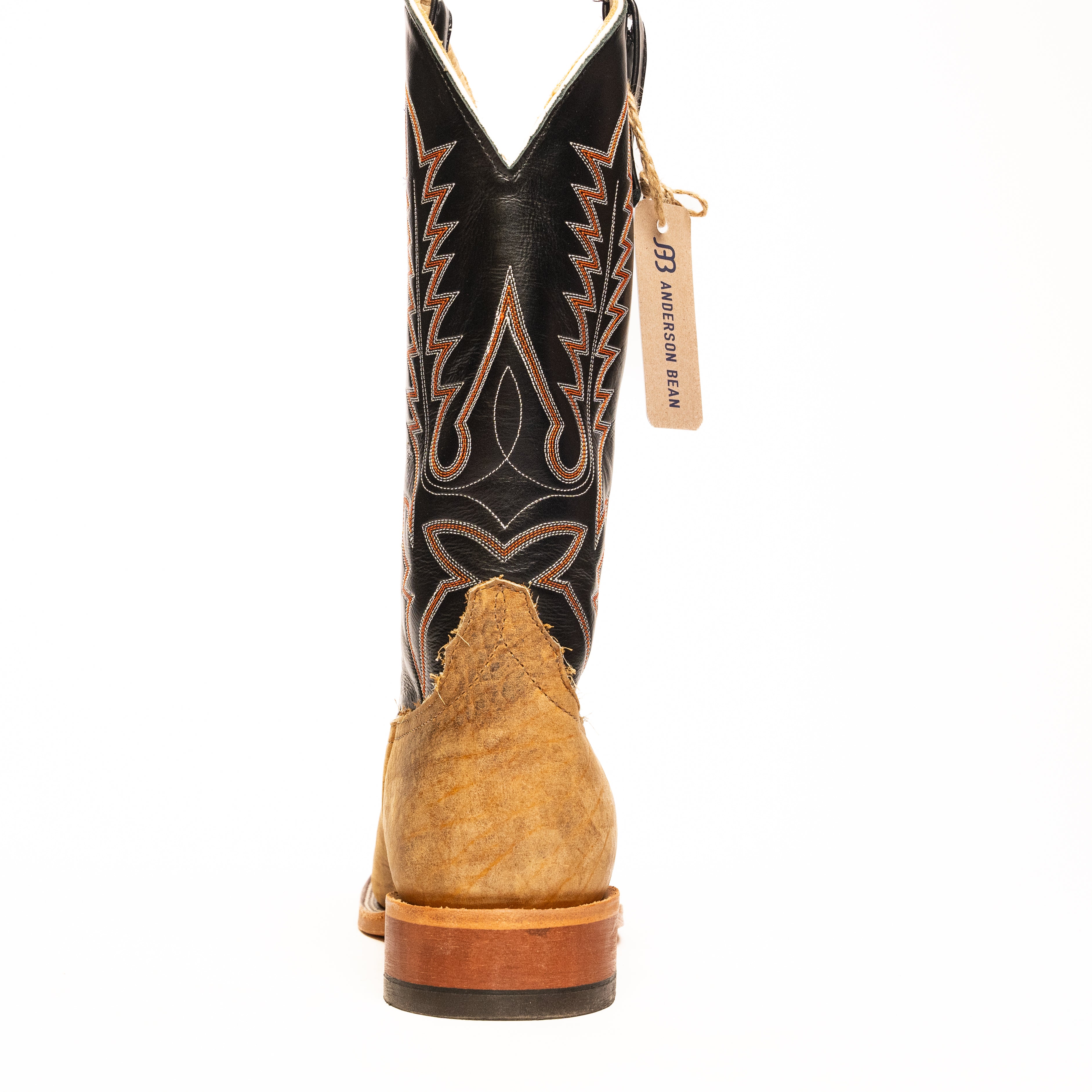 Anderson Bean Distressed Bison with 13" Black Glove Top - Crazy House Western Wear